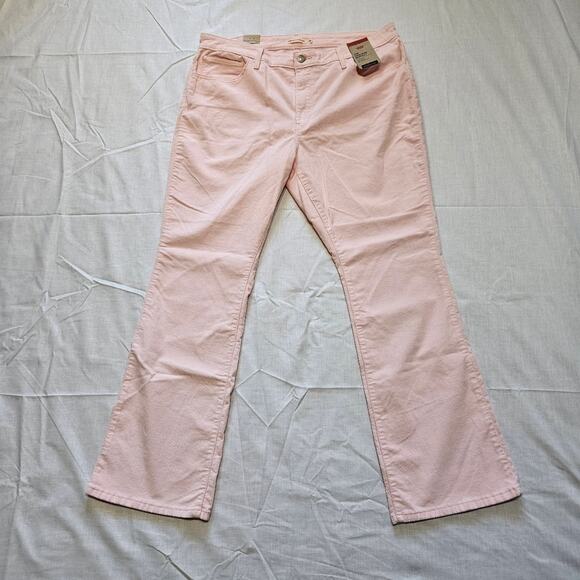 Levi's Women's 725 High Rise Corduroy Bootcut Pants Pink 18 Short 34x30 - Picture 1 of 9